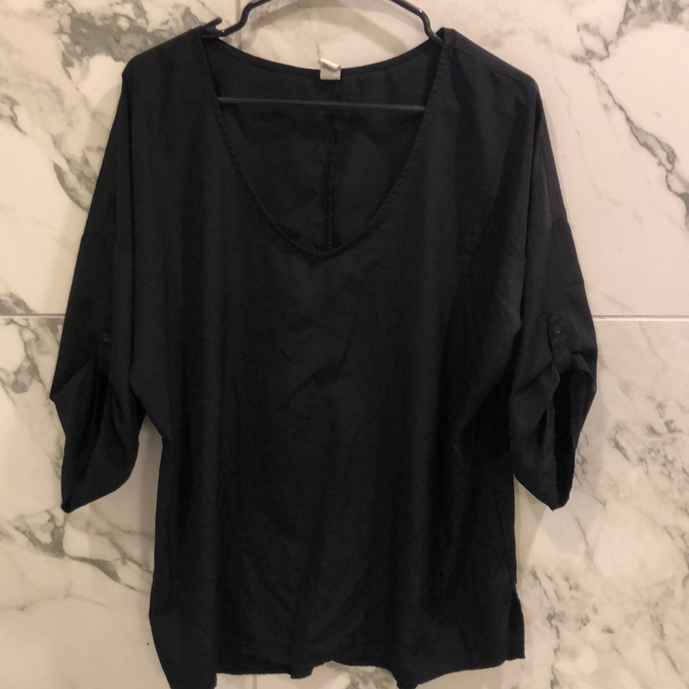 Old Navy Black 3/4 sleeve blouse